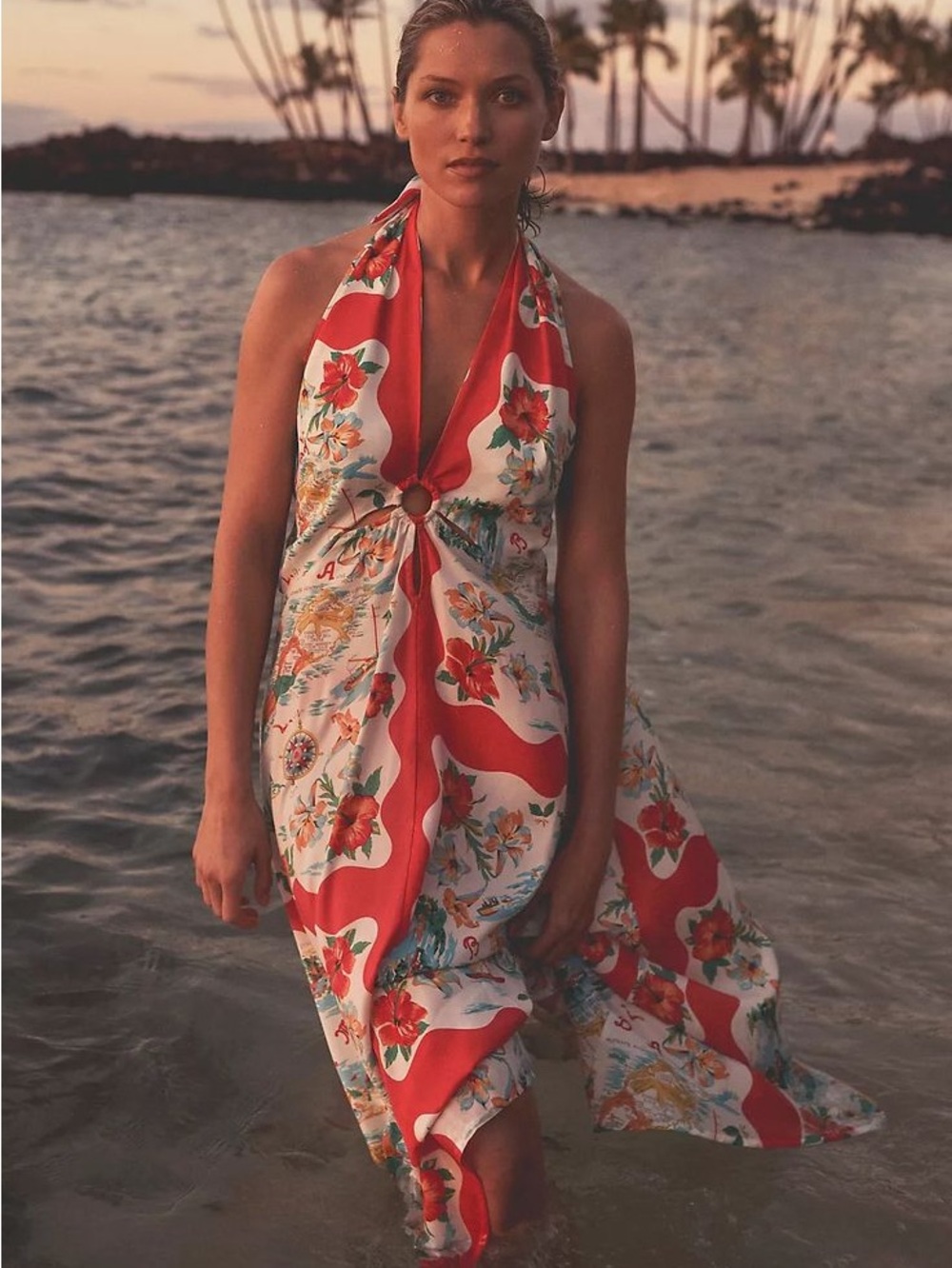 NWT Celandine Halter Midi Scarf Dress from Anthropologie Size M